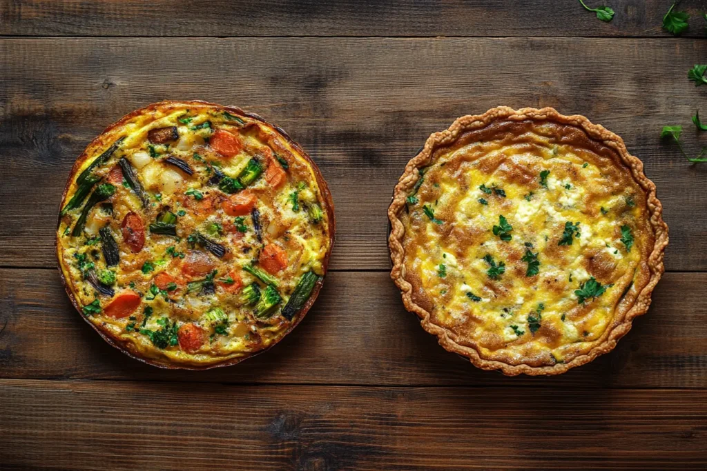 Difference between frittata and quiche